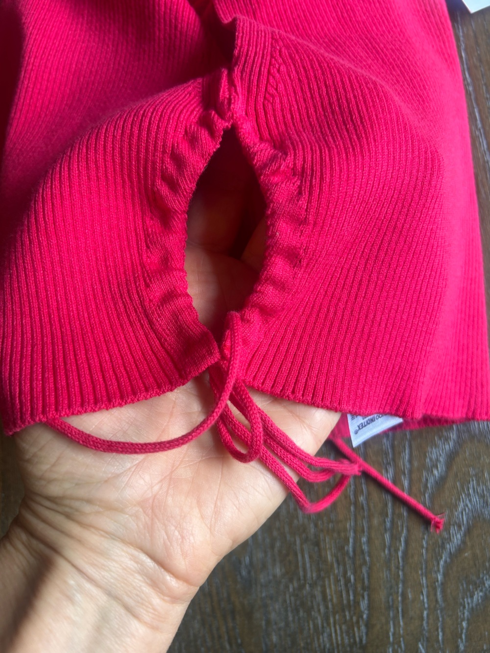 Zara Girls Bright Pink Ribbed Tie-Side Cropped Tank - Picture 5 of 6